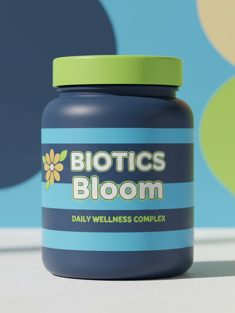 Biotics Bloom product package on clean background